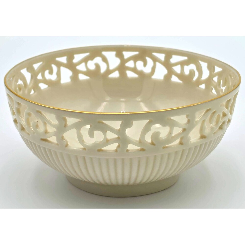 Lenox Tracery Collection featuring an openwork filigree rim and 24k Gold Trim